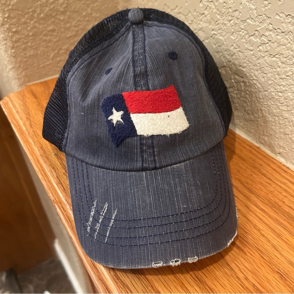 Navy Blue Trucker Hat with Texas Flag Patch